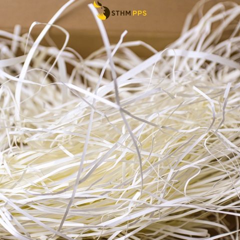 Giấy kem 80gsm cắt nhỏ để lót sản phẩm (giấy rơm) túi 100g