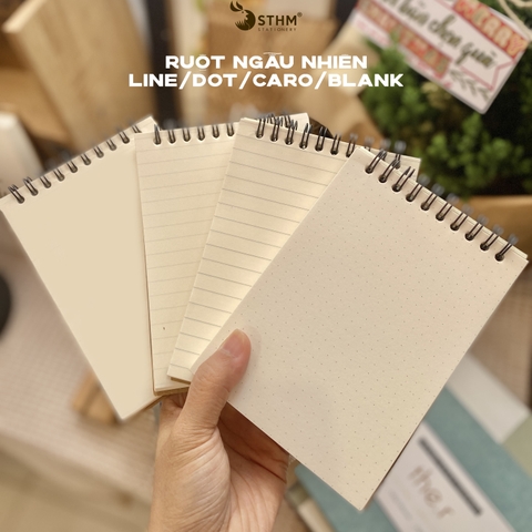 Sổ tay lò xo bìa mềm Typography A6