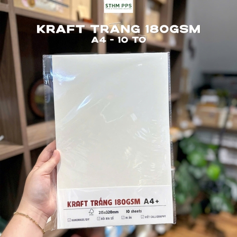Giấy kraft trắng 180gsm xấp 50 tờ