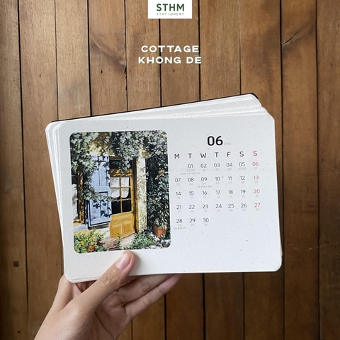 Lịch bàn đế gỗ 2027 - Không kèm đế gỗ