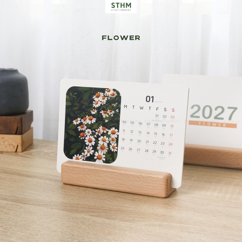Lịch bàn đế gỗ 2027 - Không kèm đế gỗ