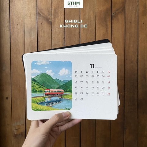 Lịch bàn đế gỗ 2027 - Không kèm đế gỗ