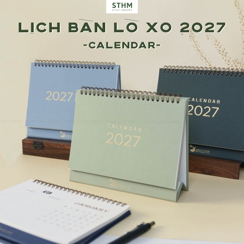 Lịch bàn lò xo 2027 - CALENDAR - Lịch âm dương có đánh dấu ngày lễ