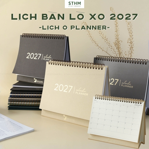 Lịch bàn lò xo 2027 - LỊCH Ô PLANNER - Lịch âm dương từng ô