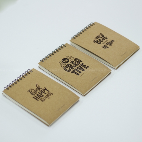 Sổ tay lò xo bìa mềm Typography A6