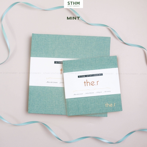 Sổ tay may chỉ bìa cứng bọc vải The.r Sketchbook giấy kem 190gsm
