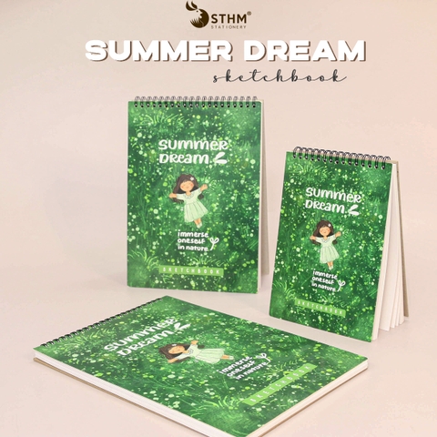 Sổ tay lò xo vẽ chì Summerdream Sketchbook Giấy kem 130gsm