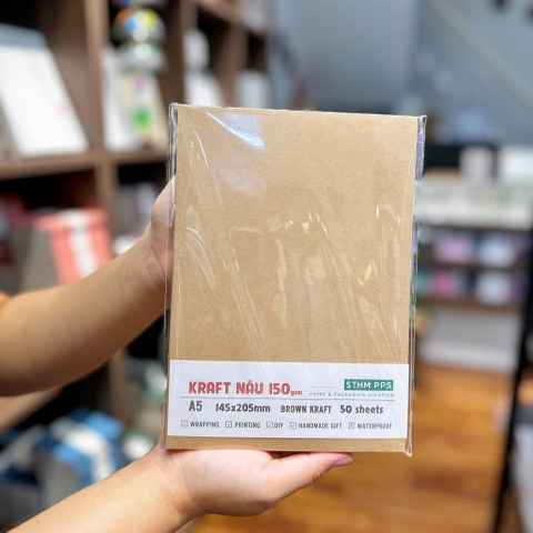 Giấy kraft nâu 2 mặt xấp 50 tờ