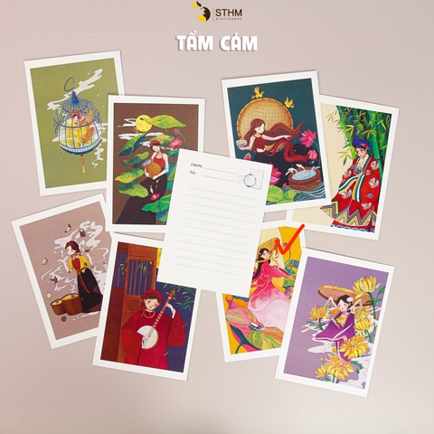 Thiệp giấy Postcard A6 xấp 8 cái