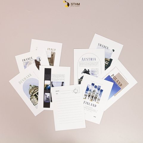 Thiệp giấy Postcard A6 xấp 8 cái