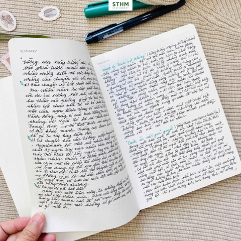 Sổ tay may chỉ bìa cứng PU A5 Nhật ký đọc sách Reading Jounal