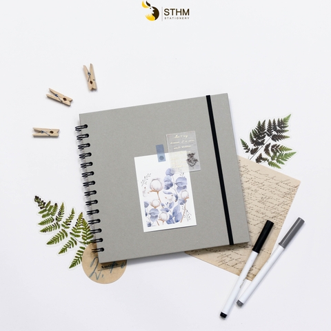 Sổ dán ảnh lò xo khổ vuông Scrapbook 20x20cm