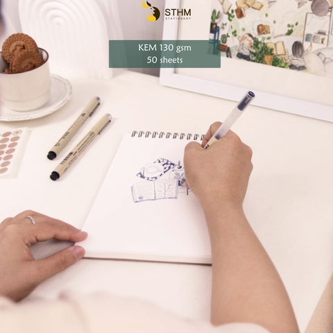 Sổ tay lò xo vẽ chì Summerdream Sketchbook Giấy kem 130gsm