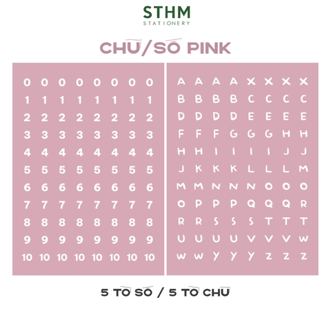 Giấy tự dính (sticker) A6 Chữ và Số xấp 5 tờ
