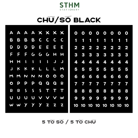 Giấy tự dính (sticker) A6 Chữ và Số xấp 5 tờ