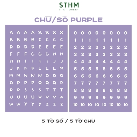 Giấy tự dính (sticker) A6 Chữ và Số xấp 5 tờ