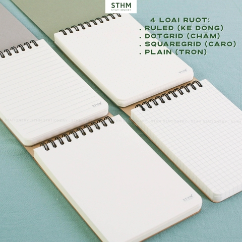 Sổ tay lò xo bìa trơn Basic notebook A6