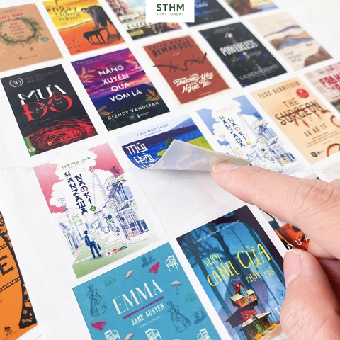 Giấy tự dính (sticker) tên sách theo yêu cầu A4 (32 cái nhãn)