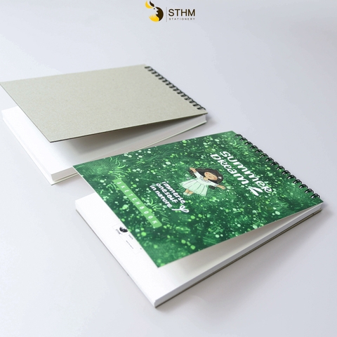 Sổ tay lò xo vẽ chì Summerdream Sketchbook Giấy kem 130gsm