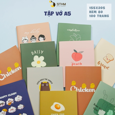 Combo 8 cuốn Tập vở A5 - Ruột ô ly giản lược