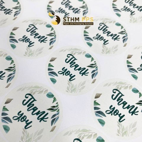 Giấy tự dính (sticker) cắt demi hình tròn xấp 4 tờ A4
