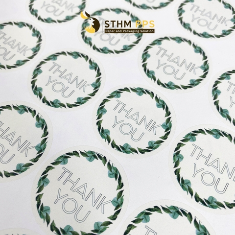Giấy tự dính (sticker) cắt demi hình tròn xấp 4 tờ A4