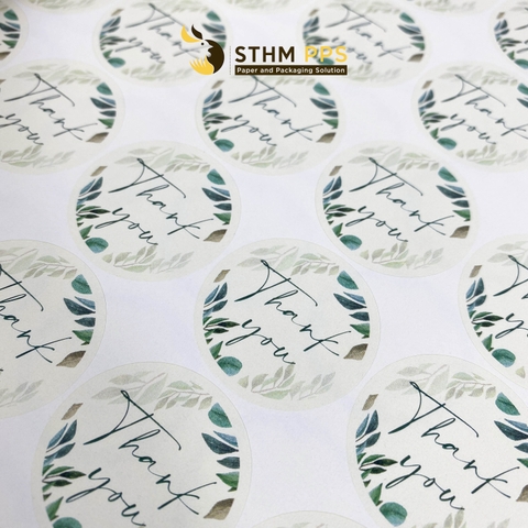 Giấy tự dính (sticker) cắt demi hình tròn xấp 4 tờ A4
