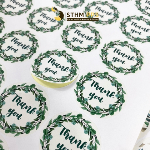 Giấy tự dính (sticker) cắt demi hình tròn xấp 4 tờ A4