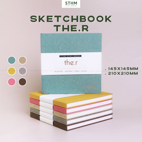 Sổ tay may chỉ bìa cứng bọc vải The.r Sketchbook giấy kem 190gsm