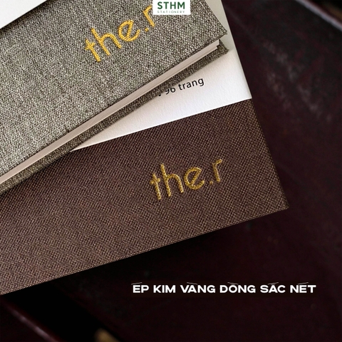 Sổ tay may chỉ bìa cứng bọc vải The.r Sketchbook giấy kem 190gsm