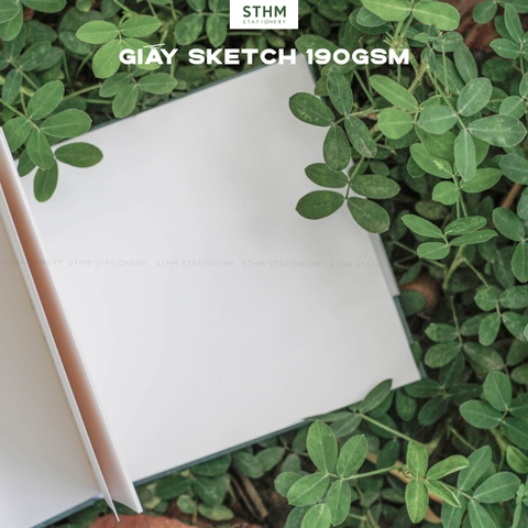 Sổ tay may chỉ bìa cứng bọc vải The.r Sketchbook giấy kem 190gsm