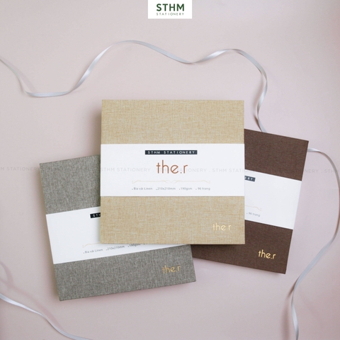 Sổ tay may chỉ bìa cứng bọc vải The.r Sketchbook giấy kem 190gsm