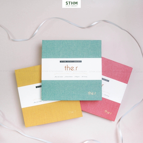 Sổ tay may chỉ bìa cứng bọc vải The.r Sketchbook giấy kem 190gsm