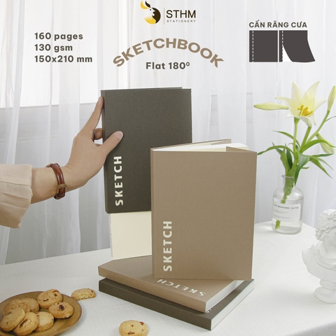 Sổ tay may chỉ bìa mềm mỹ thuật SKETCH giấy kem 130gsm A5