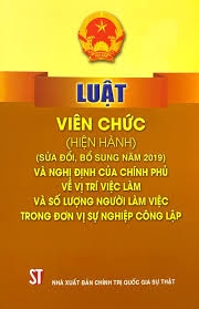 Luật viên chức (hiện hành) (sửa đổi, bổ sung năm 2019) và Nghị định của Chính phủ về vị trí việc làm và số lượng người làm việc trong đơn vị sự nghiệp công lập