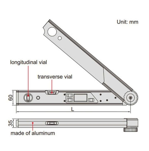Thước đo góc điện tử INSIZE 2174-225