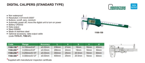 Thước cặp điện tử Insize 1108-300
