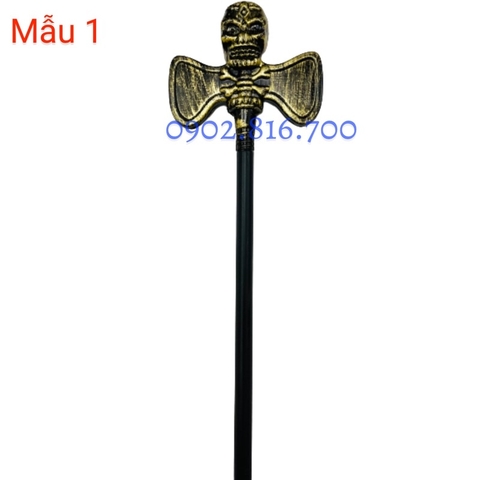 Cây lưỡi hái - đinh ba - búa - rìu - đầu lâu dài 70cm phụ kiện trang trí hóa trang halloween