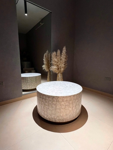 Bàn trà tròn Ivory Shell
