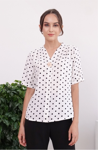 Áo Nút Cổ Tay Phồng AK 0820-05