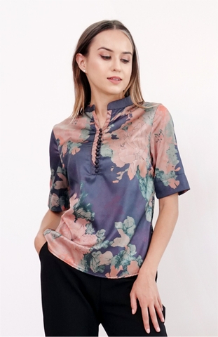 Áo Nhiều Nút Cổ Hoa Hồng AK 0820-10