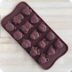 Khuôn silicon 15 hình mặt con vật tổng hợp