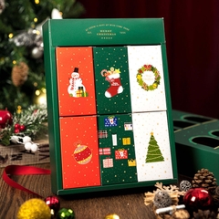 Bộ túi hộp đựng quà Noel cửa sổ 6 ngăn (5 bộ)