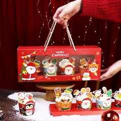 Hộp giấy noel dài đựng bánh cupcake 4 chiếc 33*9*13 cm