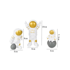 Bộ 3 phi hành gia trang trí màu vàng trang trí bánh