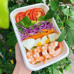 Hộp bã mía 1 ngăn chữ nhật nắp rời 500ml - 5 chiếc