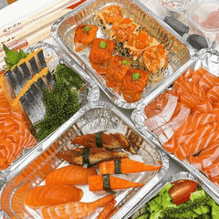 Khay nhôm 21,5*15,5*5,5cm (nắp nhựa PET)