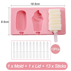 Khuôn kem silicone 3 chiếc hình que kem