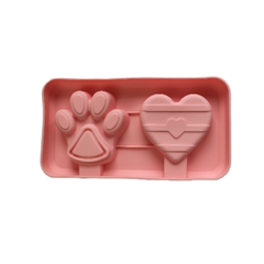 Khuôn kem silicone 2 chiếc hình chân gấu - trái tim