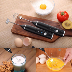 Máy tạo bọt sữa sạc USB 2 đầu khuấy cafe và đánh trứng